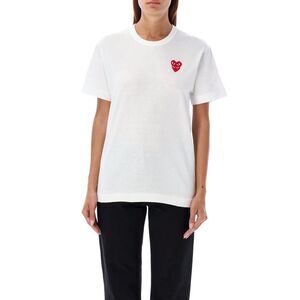 COMME DES GARCONS PLAY T-Shirt with Iconic Heart Logo Men WHITE T-Shirts